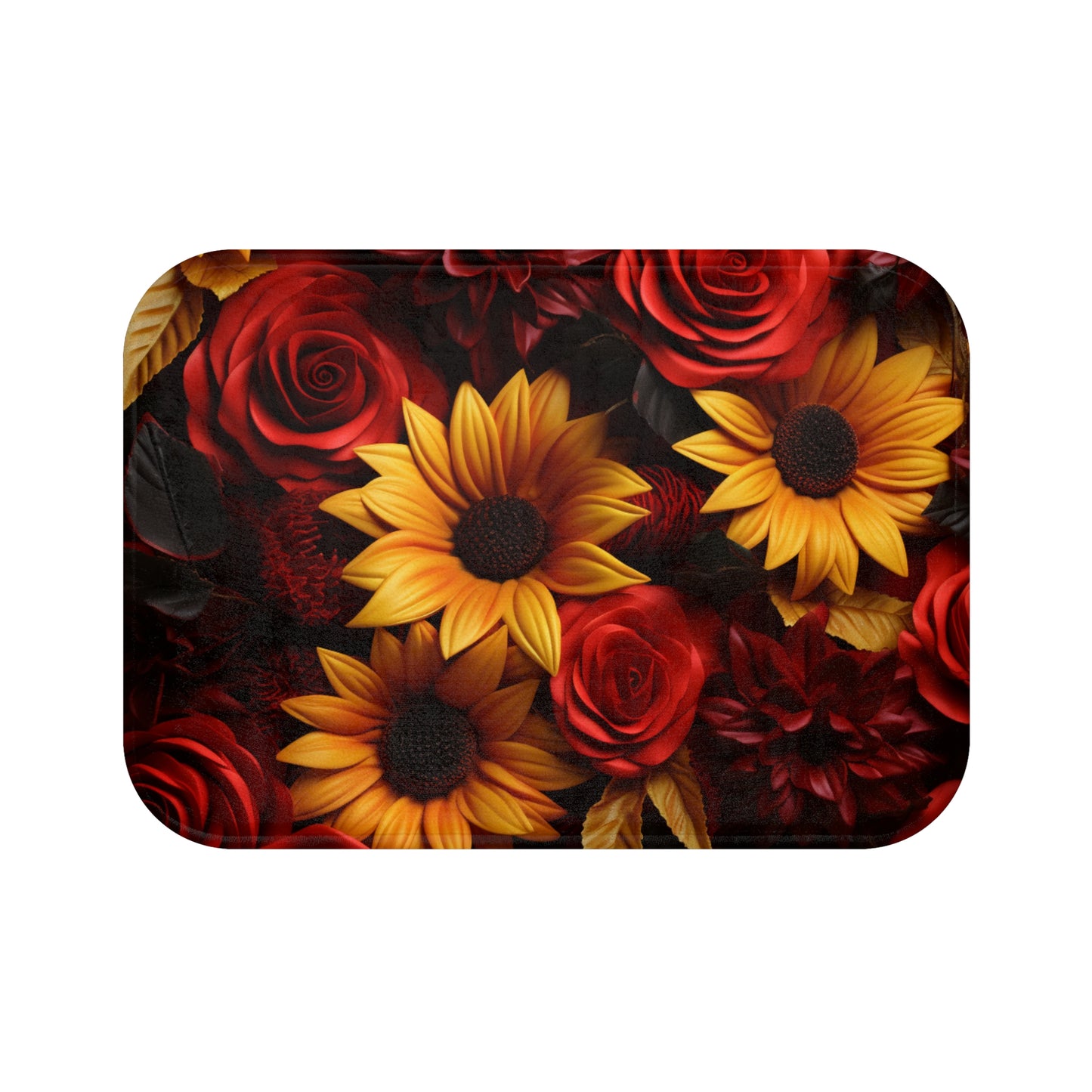 Sunflowers and Roses Bath Mat