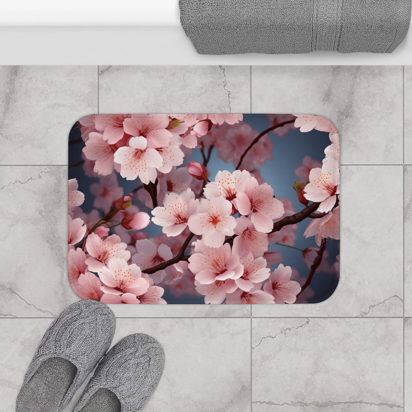 Japanese Cherry Blossom Bath Mat