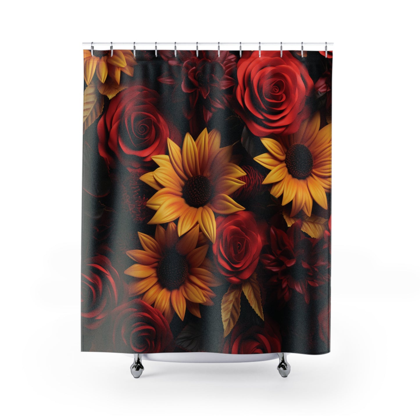 Sunflowers and Roses Shower Curtain